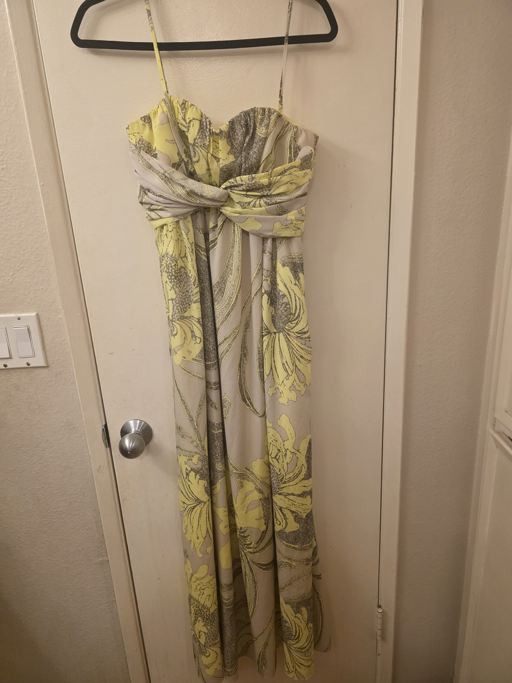 Jessica Simpson Yellow Floral Maxi Dress with Cream Base